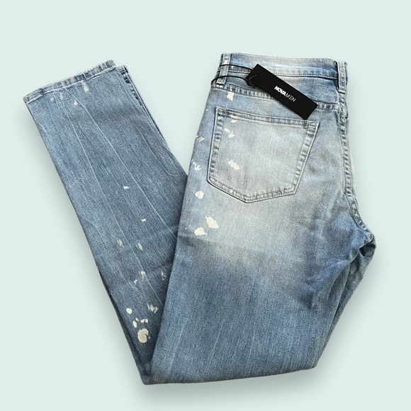 NWT Nova Man Owen Slim Taper Jeans SZ 30x32 Light Wash Destruction - Picture 4 of 16